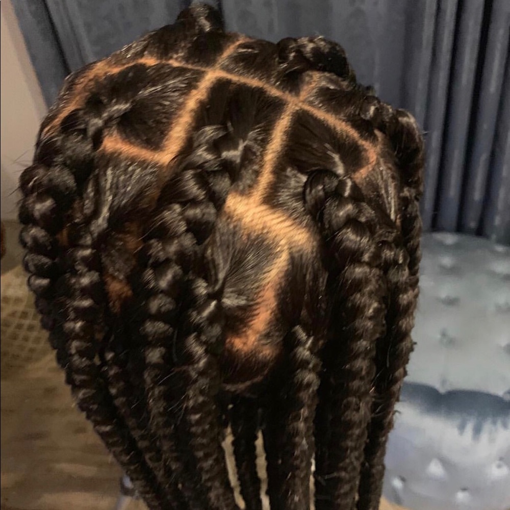 Box braid human hair wig. Full lace wig